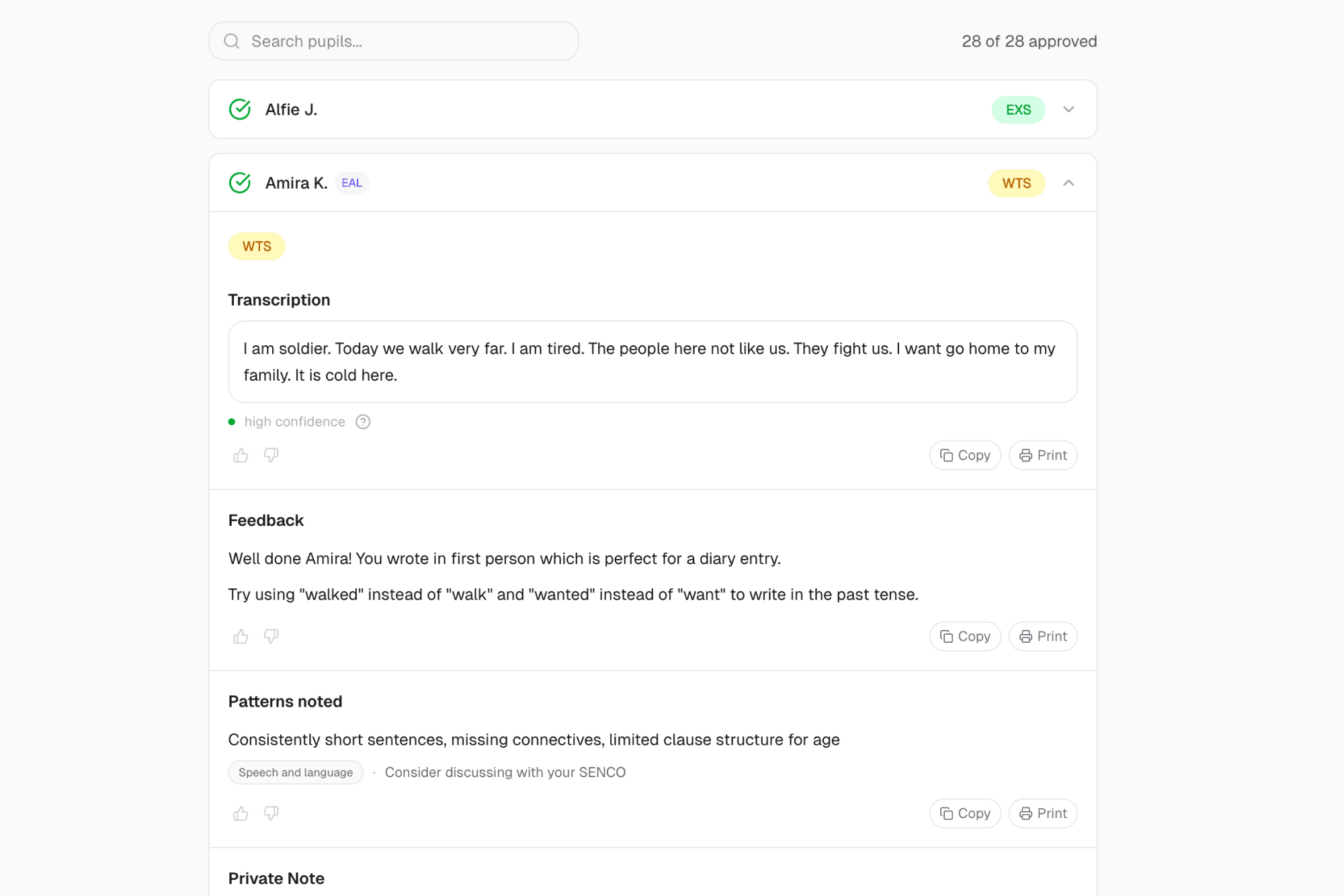 Marked maths submission showing method and working assessment